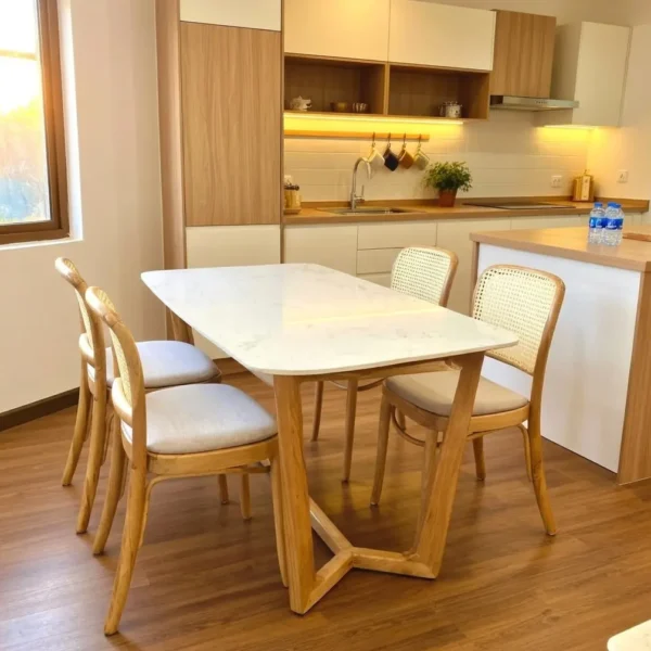 bo ban an go 4 ghe mat da cao cap sp9890 4