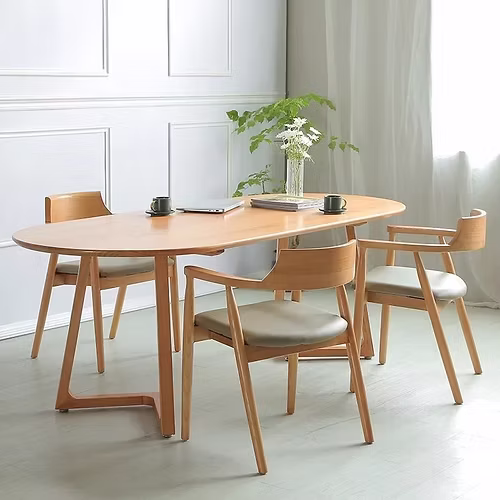 Bộ Bàn Ăn Gỗ Hình Oval Hiện Đại - SP9903