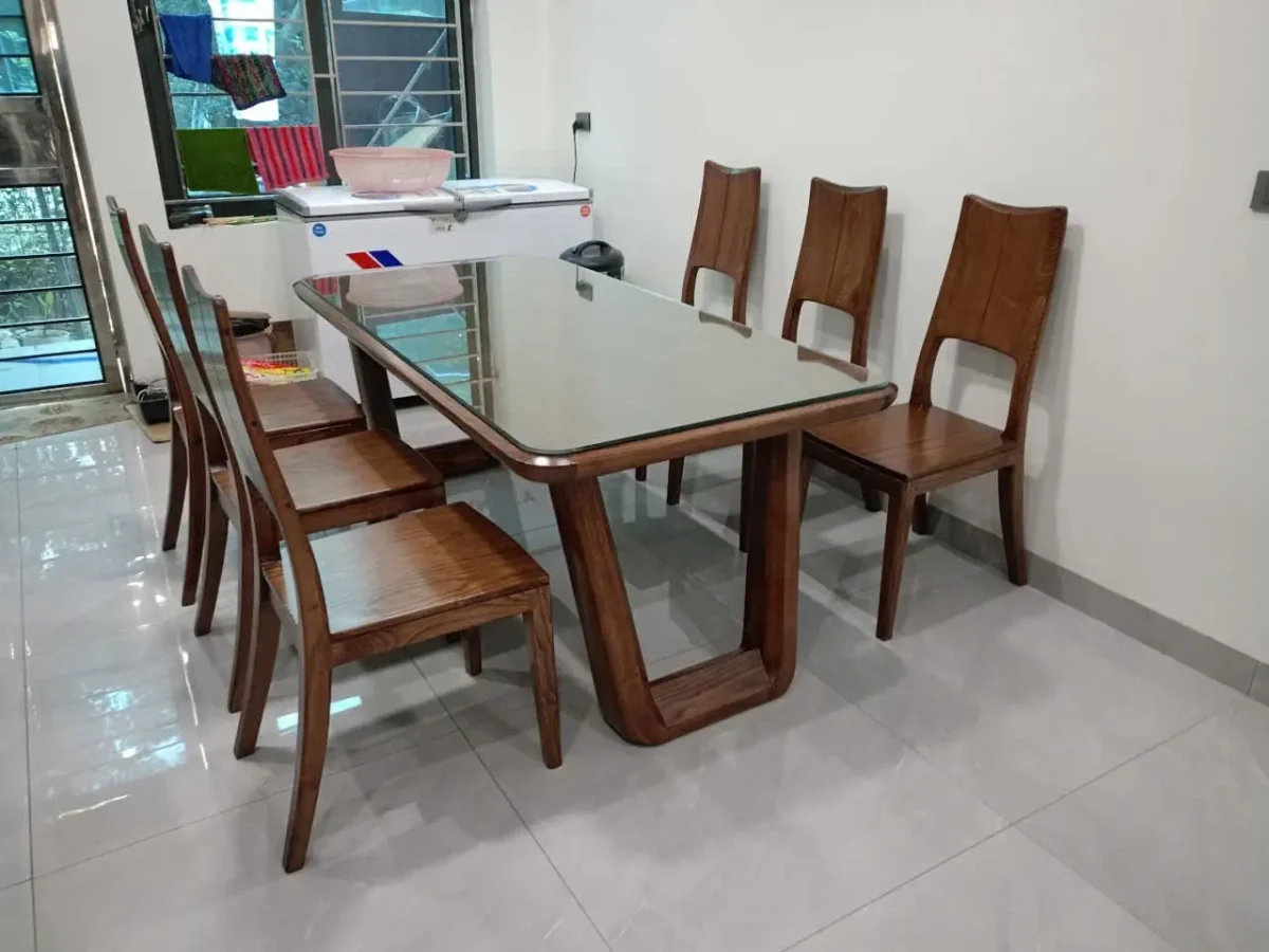 Bộ bàn ăn gỗ sồi 6 ghế cao cấp - SP9899
