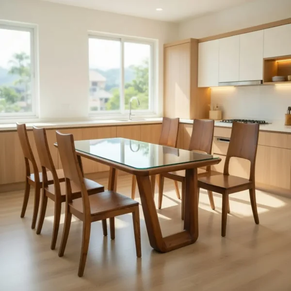 Trang chủ 322 Bộ bàn ăn gỗ sồi 6 ghế cao cấp - SP9899