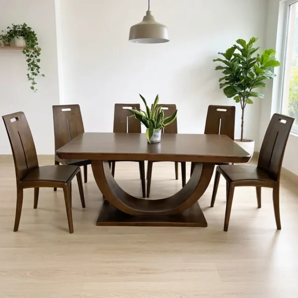 Bộ bàn ăn gỗ sồi tự nhiên thanh lịch - SP9983