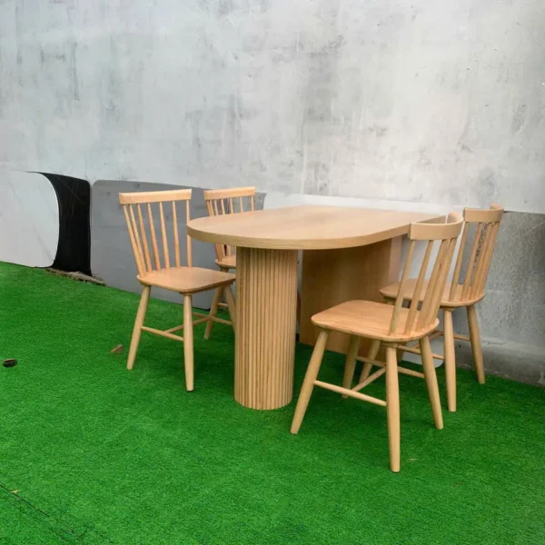 Bộ bàn ăn gỗ tự nhiên hiện đại - SP9842