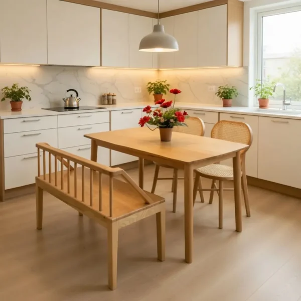 Bộ bàn ăn gỗ tự nhiên hiện đại - SP9815