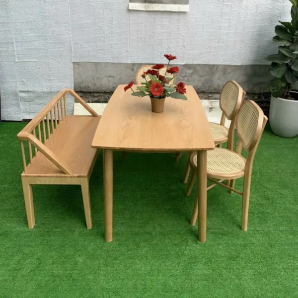Bộ bàn ăn gỗ tự nhiên hiện đại - SP9815