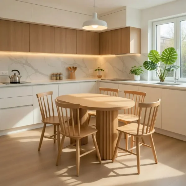 Bộ bàn ăn gỗ tự nhiên hiện đại - SP9842