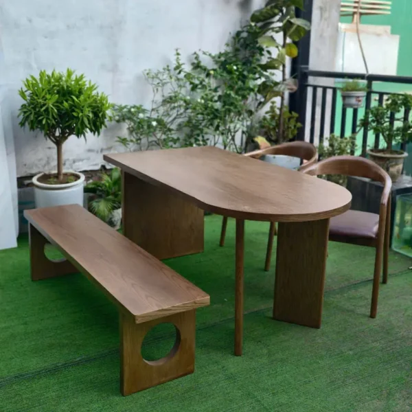 Bộ bàn ăn gỗ tự nhiên hiện đại - SP9878