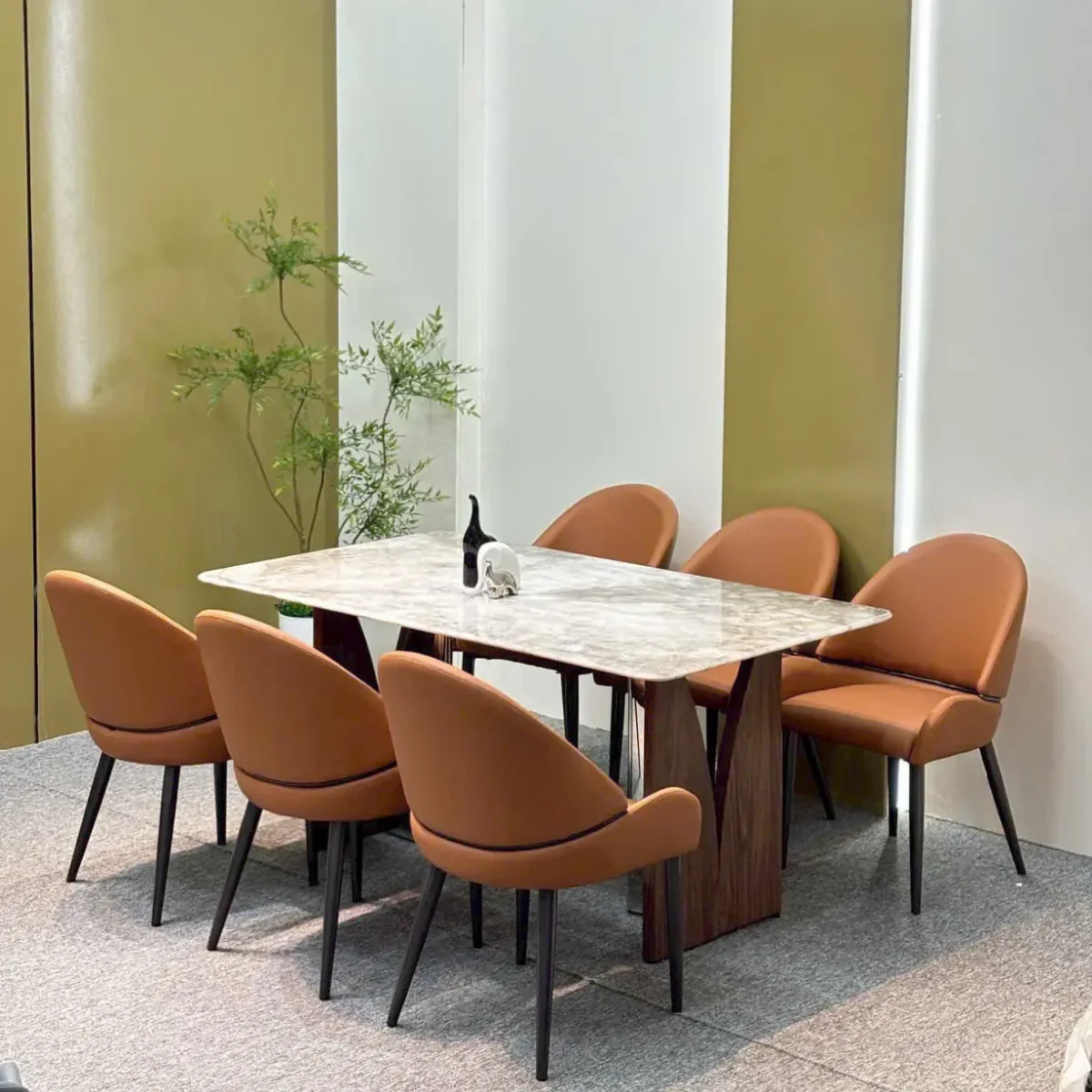 Bộ bàn ăn mặt đá cao cấp, ghế ăn bọc da nhập khẩu - SP9275 - Ảnh 4