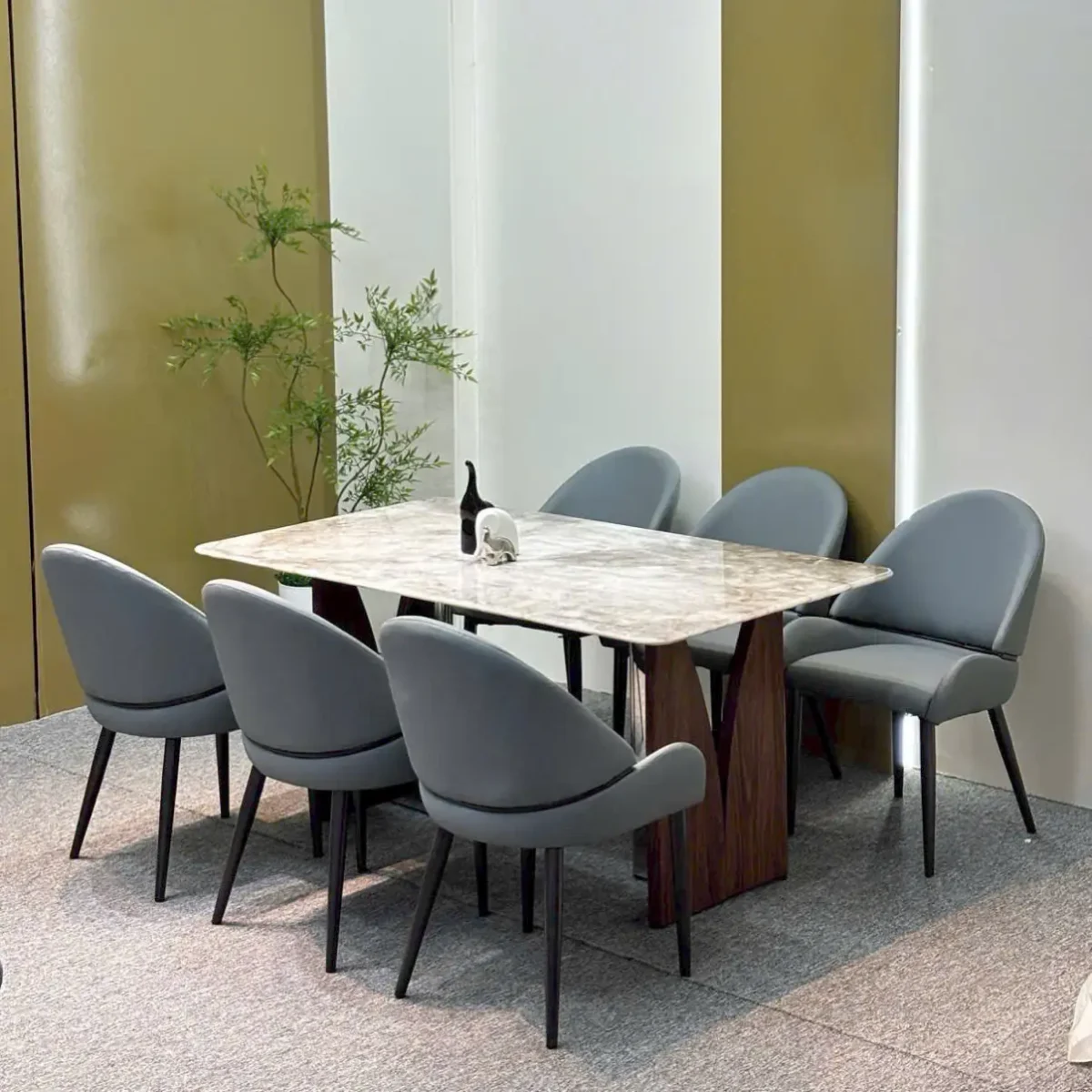 Bộ bàn ăn mặt đá cao cấp, ghế ăn bọc da nhập khẩu - SP9275 - Ảnh 3