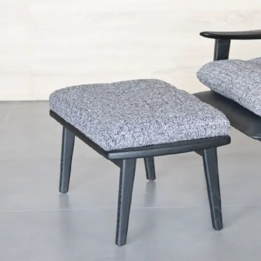 Đôn ghế gỗ sồi Mỹ da nỉ cao cấp wingsfurni fynn armchair - SP9446