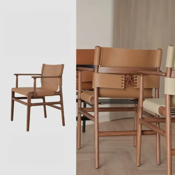 Ghế ăn gỗ sồi da yên ngựa hàng xuất khẩu cao cấp - SP9370 14 ghe an go soi da yen ngua hang xuat khau cao cap sp9370 4