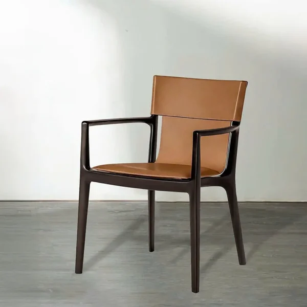 Ghế ăn gỗ sồi da yên ngựa hàng xuất khẩu cao cấp - SP9401