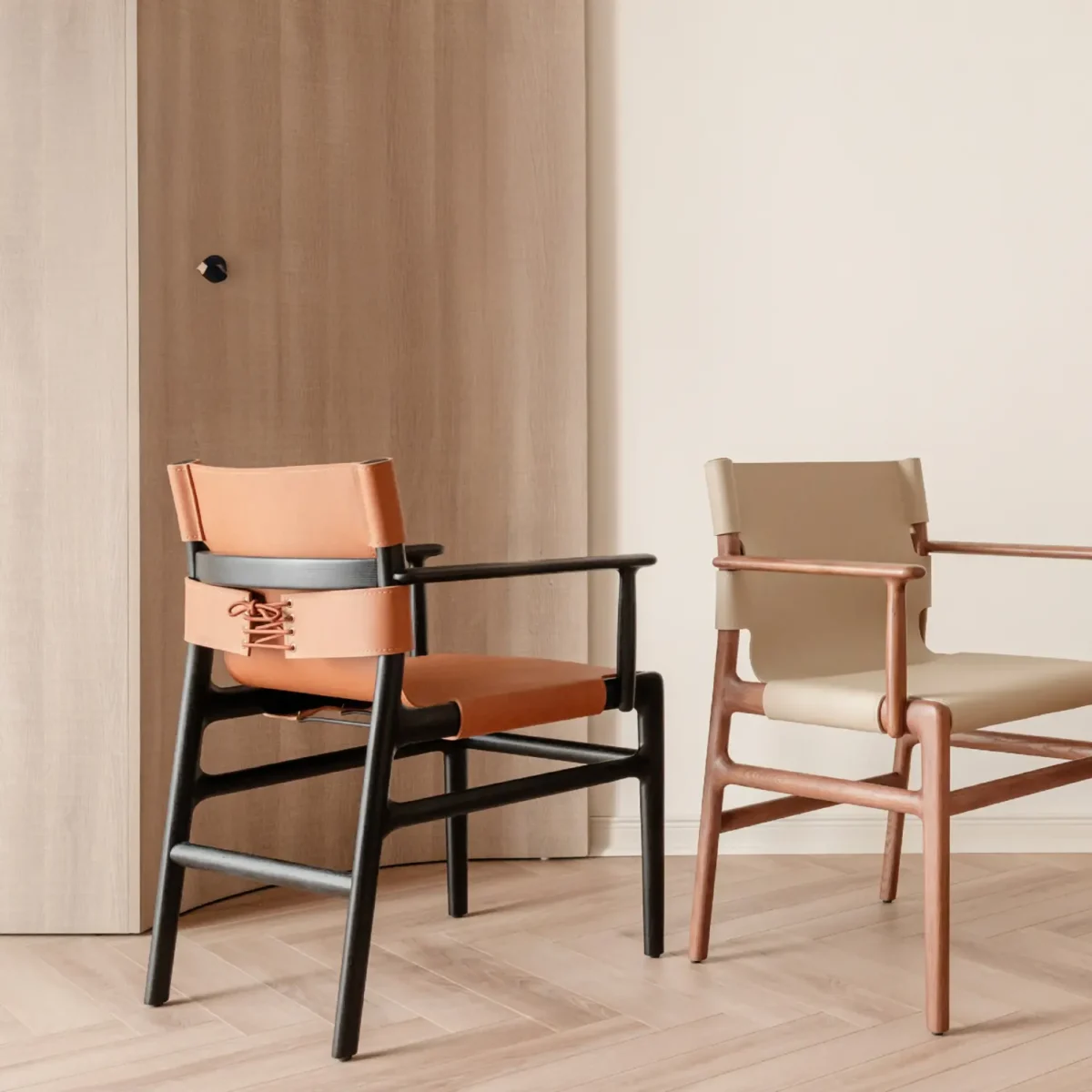 Ghế ăn gỗ sồi da yên ngựa wingsfurni bowtie chair - SP9370 - Ảnh 4
