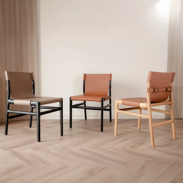 Ghế ăn gỗ sồi da yên ngựa wingsfurni Sela chair - SP9390