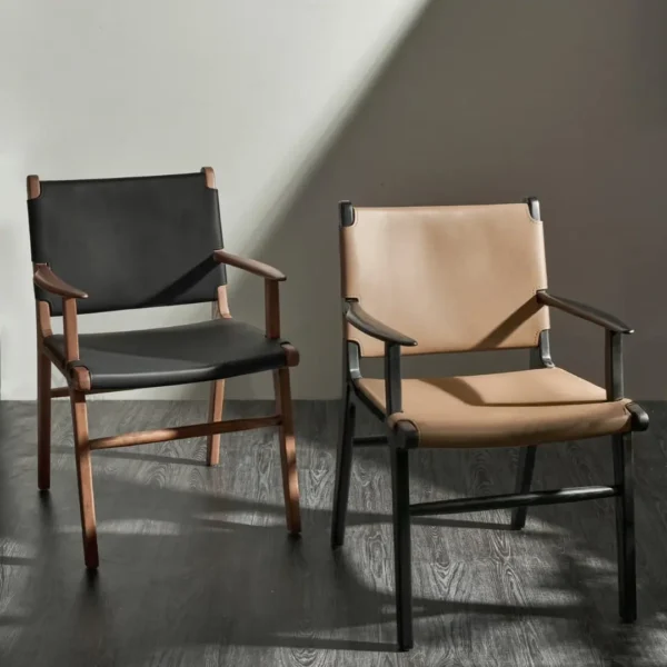 Ghế ăn gỗ sồi đệm da yên ngựa hàng xuất khẩu cao cấp - SP9352