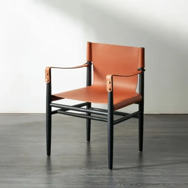 Ghế ăn gỗ sồi đệm da yên ngựa wingsfurni saddle chair - SP9336