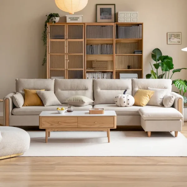 Ghế sofa chữ L bọc vải nỉ sang trọng cao cấp - SP9117