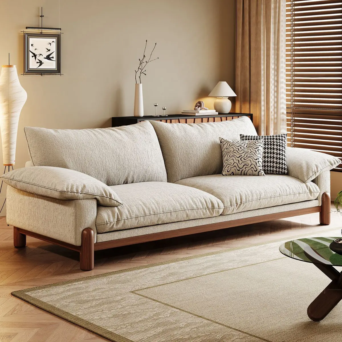 ghe sofa vang boc vai khung go hien dai sp8553 7