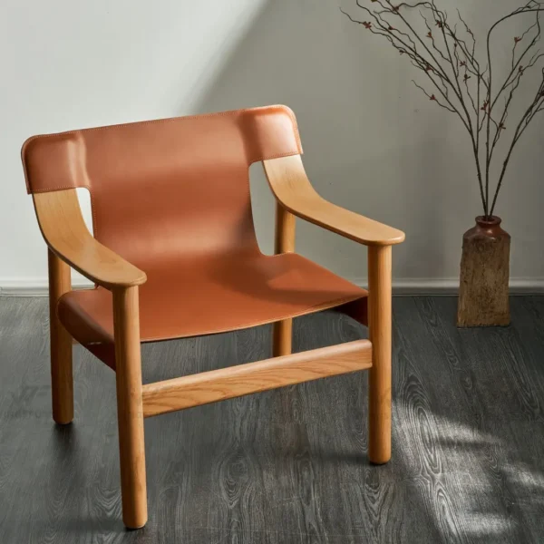 Ghế thư giãn gỗ sồi Mỹ da yên ngựa wingsfurni bernard lounge chair - SP9492
