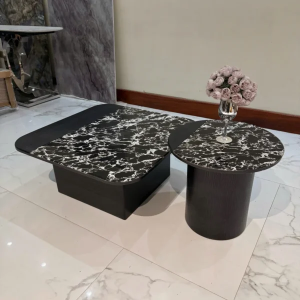 Bàn trà đôi mặt đá hiện đại - SP11691