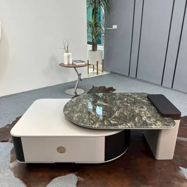 Bàn trà mặt đá thiết kế độc đáo hiện đại - SP11394