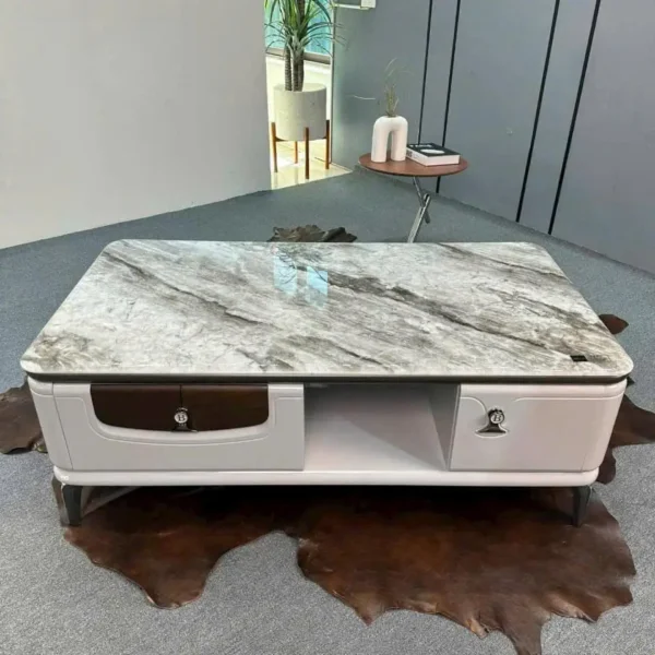 Bàn trà vuông mặt đá hiện đại - SP11421