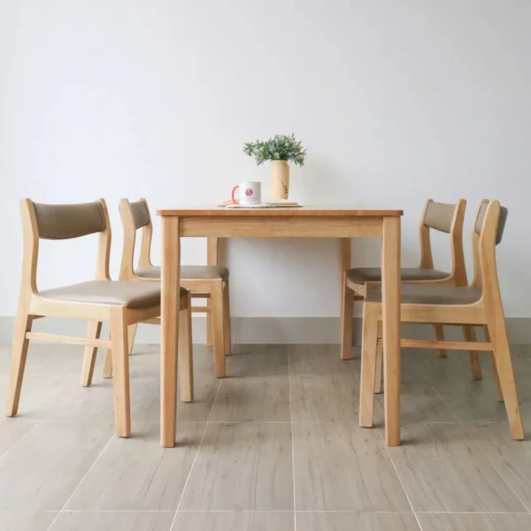 Bộ bàn ăn 4 ghế gỗ cao su hiện đại - SP11708