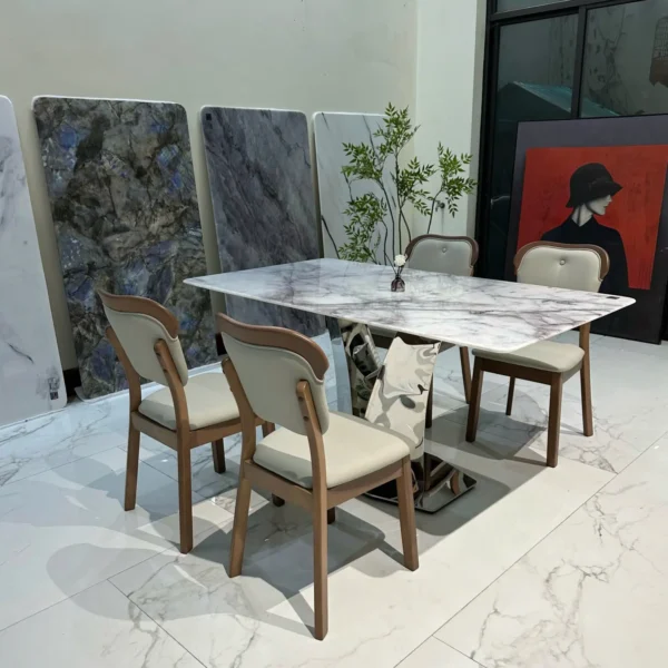 Bộ bàn ăn 4 ghế mặt đá cao cấp hiện đại - SP11682