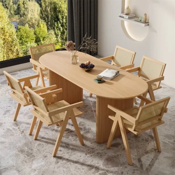 Bộ bàn ăn 6 ghế gỗ tự nhiên sang trọng - SP10981