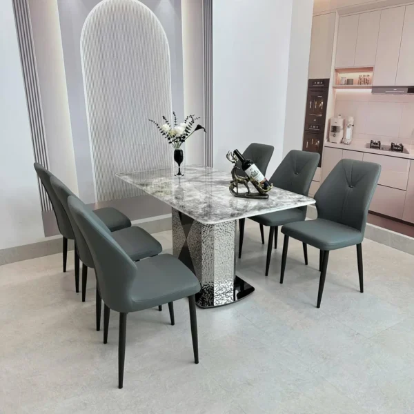 Bộ bàn ăn 6 ghế mặt đá cao cấp - SP12074