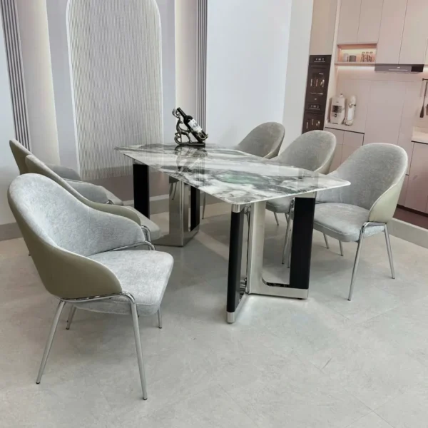 Bộ bàn ăn 6 ghế mặt đá hiện đại cao cấp - SP11962