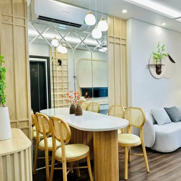 Bộ bàn ăn gỗ 4 ghế mặt đá cao cấp - SP11037