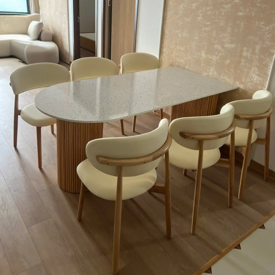 Bộ bàn ăn gỗ 4 ghế mặt đá cao cấp - SP11037 12 bo ban an go 4 ghe mat da cao cap sp11037 5