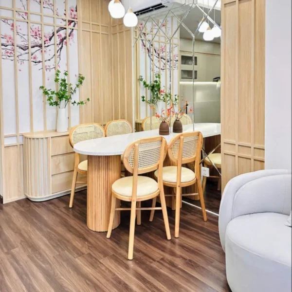 bo ban an go 4 ghe mat da cao cap sp11037