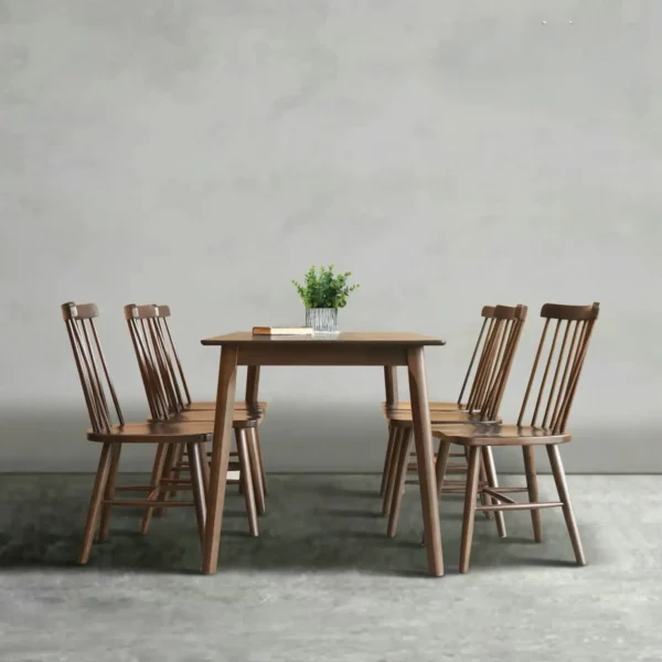 Bộ bàn ăn gỗ cao su tự nhiên hiện đại - SP11724