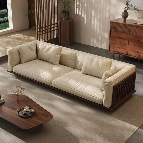 ghe sofa boc vai khung go thanh lich sp11893