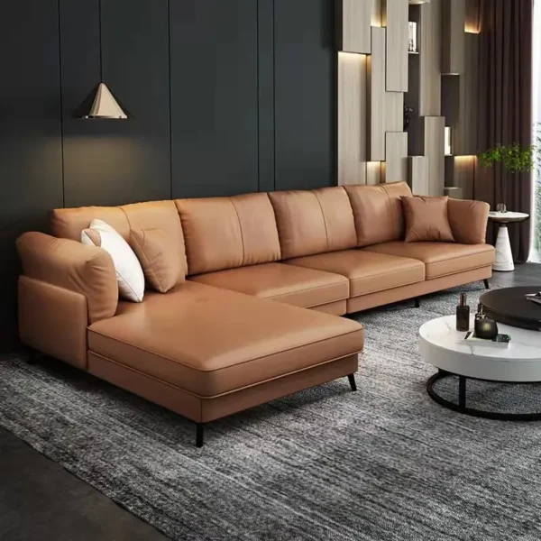 Ghế sofa góc chữ L bọc da cao cấp - SP11337