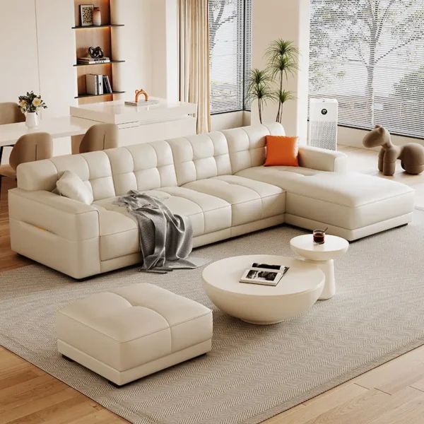 Ghế sofa góc chữ L bọc da cao cấp - SP11365