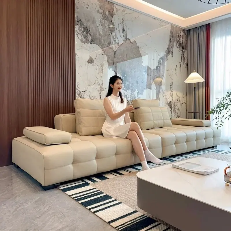 Ghế Sofa văng bọc da hiện đại - SP11000 14 Ghế sofa văng bọc da hiện đại sp11000