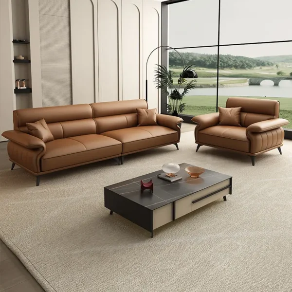 ghe sofa vang boc da nau hien dai sp12197