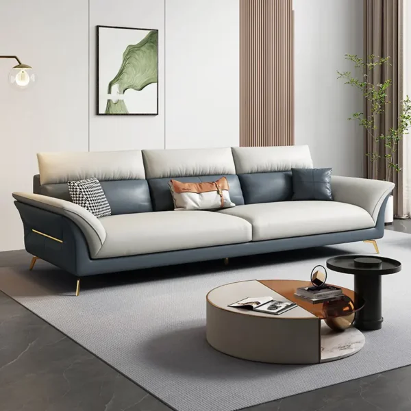 Ghế sofa văng bọc da phối màu độc đáo - SP11938