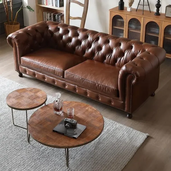 ghe sofa vang boc da phong cach co dien sang trong sp8848 8