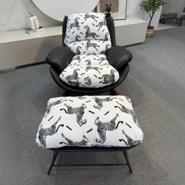 Ghế thư giãn bọc vải hoạ tiết độc đáo xoay 360 - SP11570