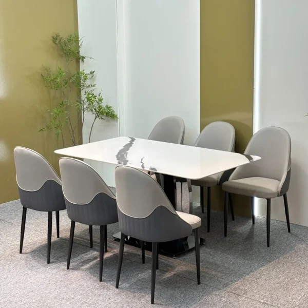 bo ban an 6 ghe mat da vi tinh the ghe boc da nhap khau cao cap sp13057 5