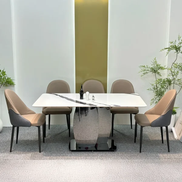 bo ban an 6 ghe mat da vi tinh the ghe boc da nhap khau cao cap sp13057 6