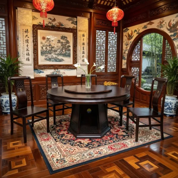 bo ban an tron xoay 6 ghe go tu nhien nhap khau cao cap sp13713 1