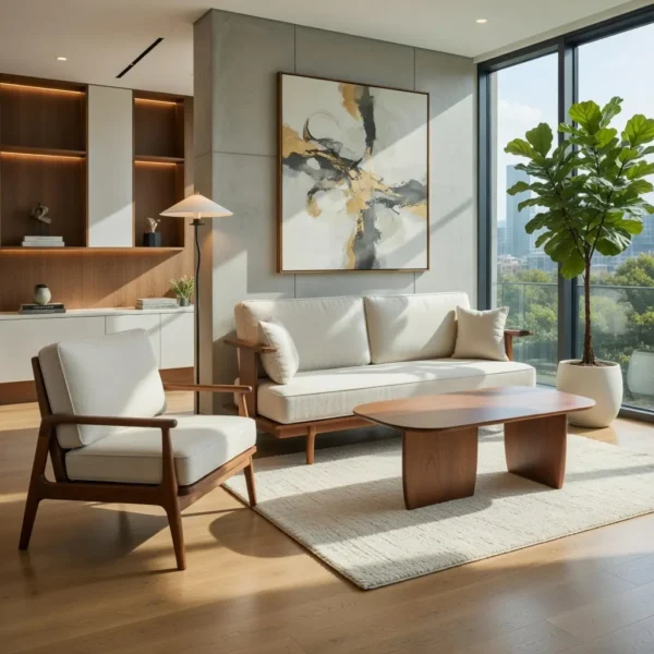 Bộ Sofa Bọc Vải Khung Gỗ Thanh Lịch - SP13590