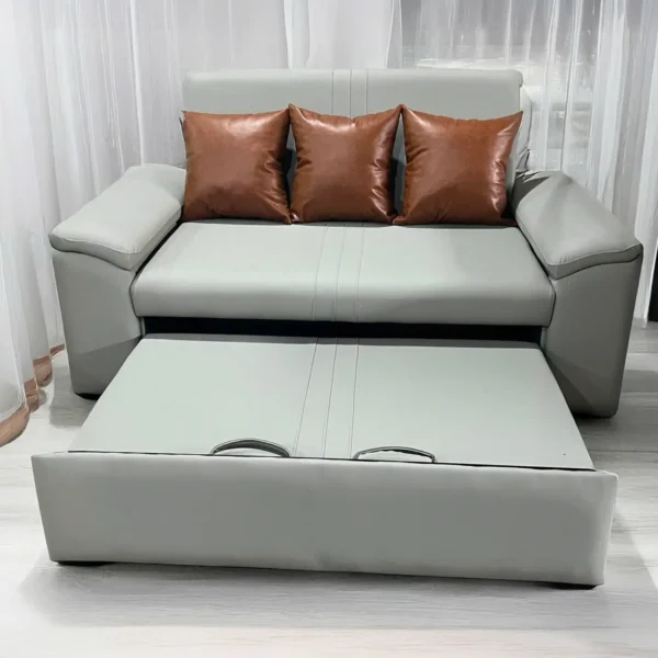 Ghế sofa giường kéo bọc da hiện đại sp13128