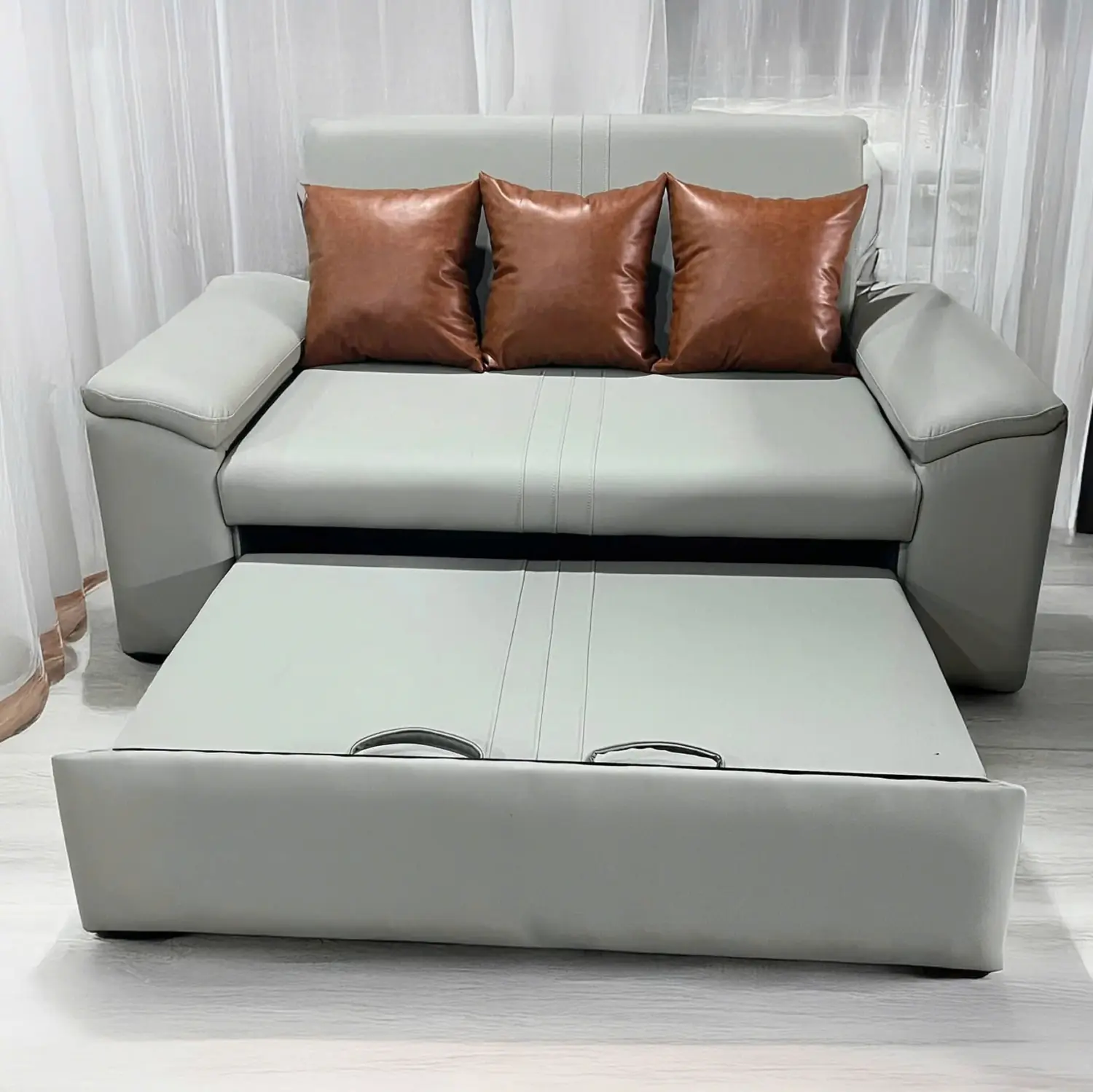 Ghế Sofa Giường Kéo Bọc Da Hiện Đại - SP13128 4 Ghế sofa giường kéo bọc da hiện đại sp13128