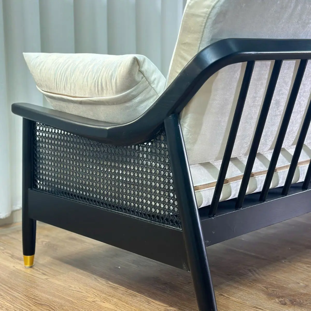 GHẾ SOFA KHUNG GỖ SƠN ĐEN BỌC VẢI CAO CẤP - SP13597 10 ghe sofa khung go son den boc vai cao cap sp13597 5