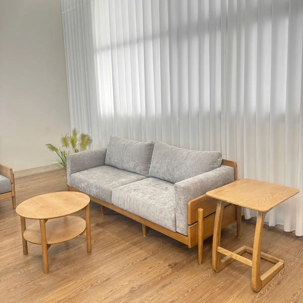 Ghế Sofa Văng Gỗ Tần Bì Bọc Nỉ 3 Chỗ Cao Cấp - SP13628 12 ghe sofa vang go tan bi boc ni 3 cho cao cap sp13628 1